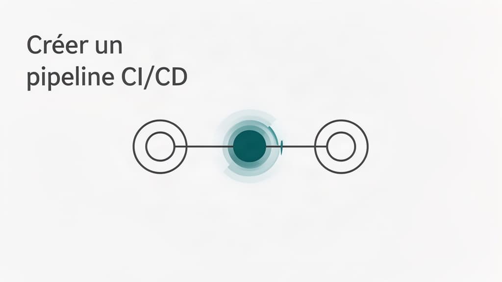 Diagramme pipeline CI/CD automatisé montrant étapes build test déploiement avec actions GitHub